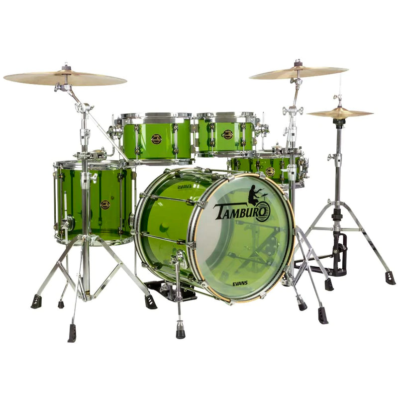 Tamburo TB VL520GR VOLUME Series 5-piece Seamless-Acrylic Shell Pack with Snare Drum and 20" Bass Drum (Green)
