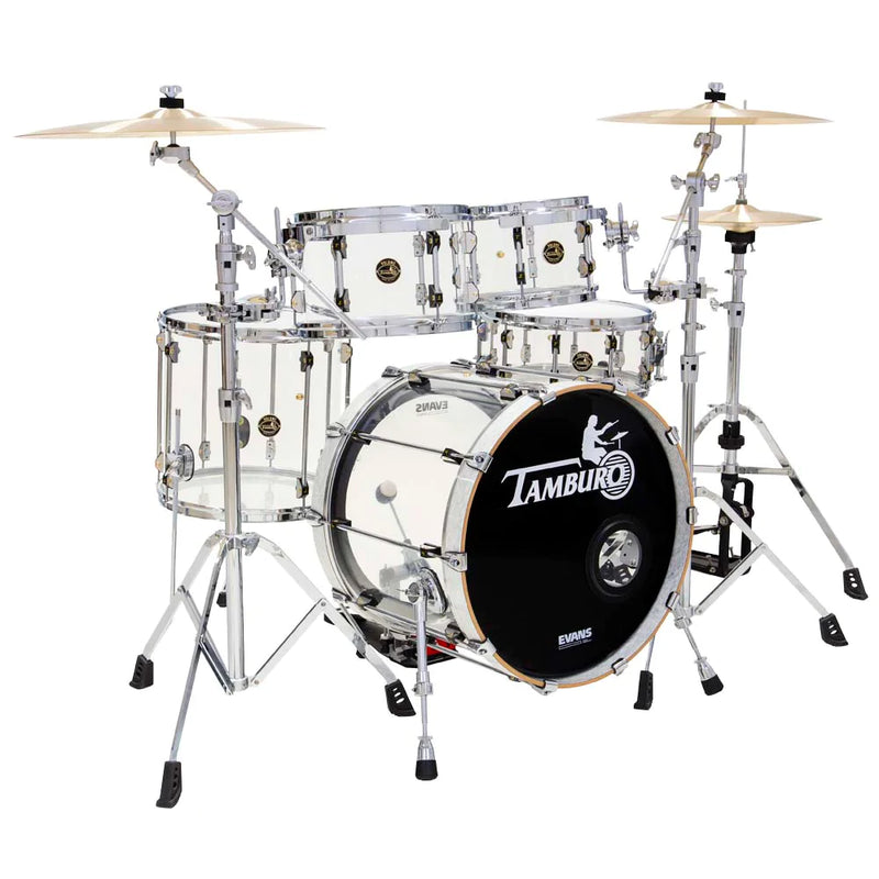 Tamburo TB VL520N VOLUME Series 5-piece Seamless-Acrylic Shell Pack with Snare Drum and 20" Bass Drum (Natural Clear)