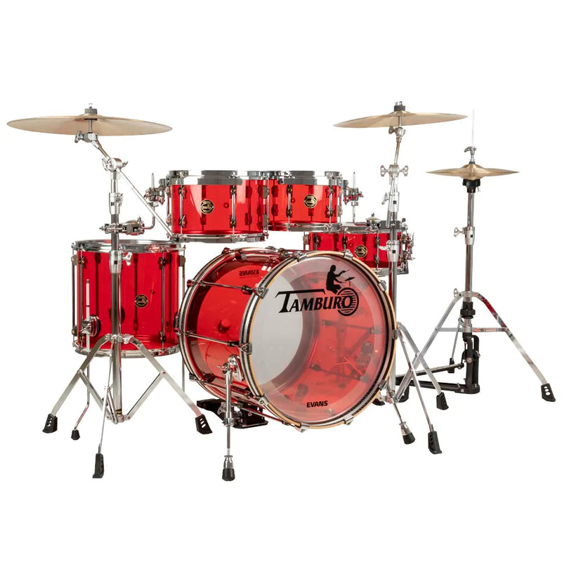 Tamburo TB VL418WR VOLUME Series 4-piece Seamless-Acrylic Shell Pack with Snare Drum and 18" Bass Drum (Wine Red)