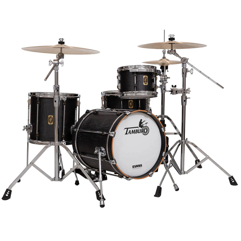 Tamburo TB UNIKA522FN UNIKA Series 5-piece Wood Shell Pack with Snare Drum and 22" Bass Drum (Flamed Black)