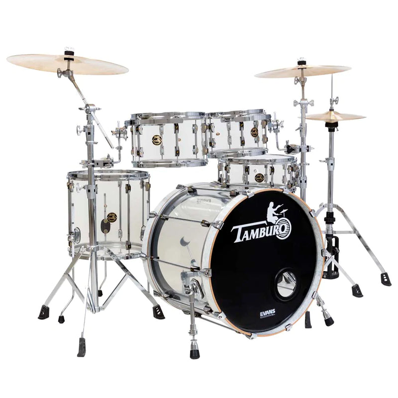 Tamburo TB VL522N VOLUME Series 5-piece Seamless-Acrylic Shell Pack with Snare Drum and 22" Bass Drum (Natural Clear)