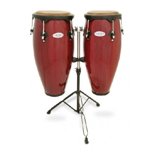 Toca 2300RR Synergy Series Wood Conga Set with Stand - Red