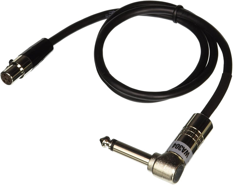 Shure WA304 Câble pour instrument à angle droit, fiche 1/4" et mini-connecteur 4 broches (TA4F)