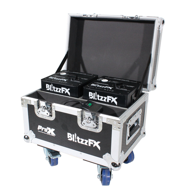 ProX X-BLITZZFX X2 Blitzz FX Set of Two Smaller Model Cold Spark Machines W-Flight Case