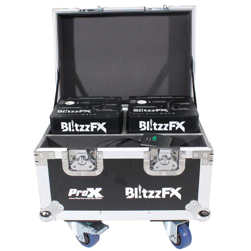ProX X-BLITZZFX X2 Blitzz FX Set of Two Smaller Model Cold Spark Machines W-Flight Case