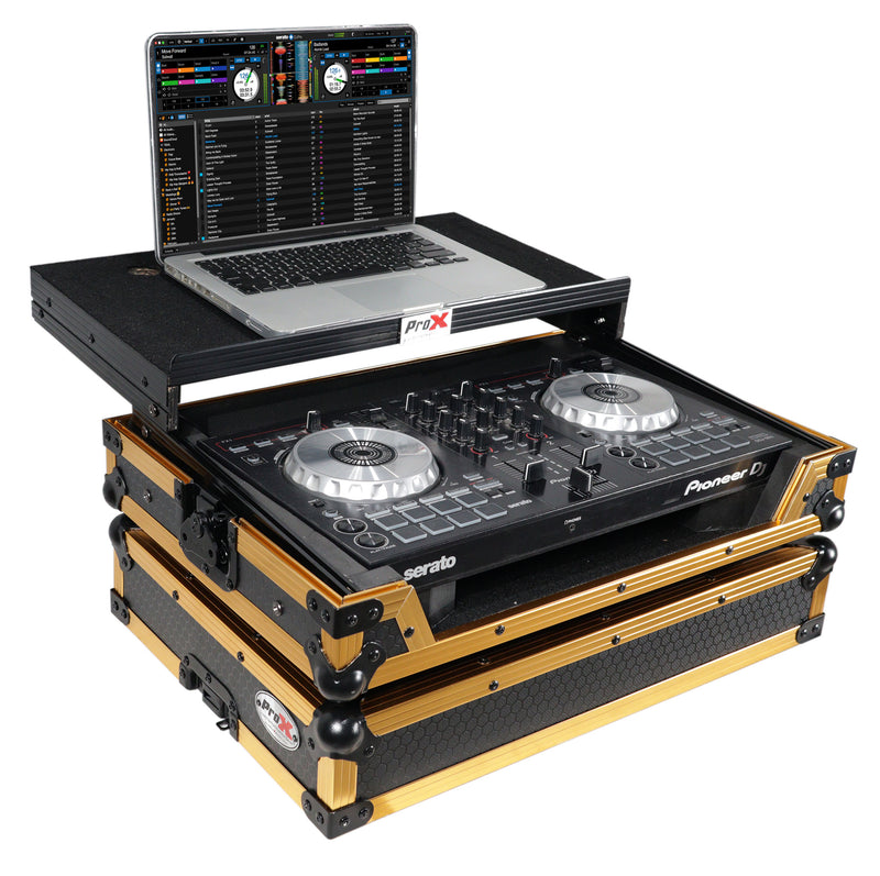 ProX X-DDJSB3 LT GLD LED ATA Flight Case for Pioneer DDJ-SB3 & DDJ-400