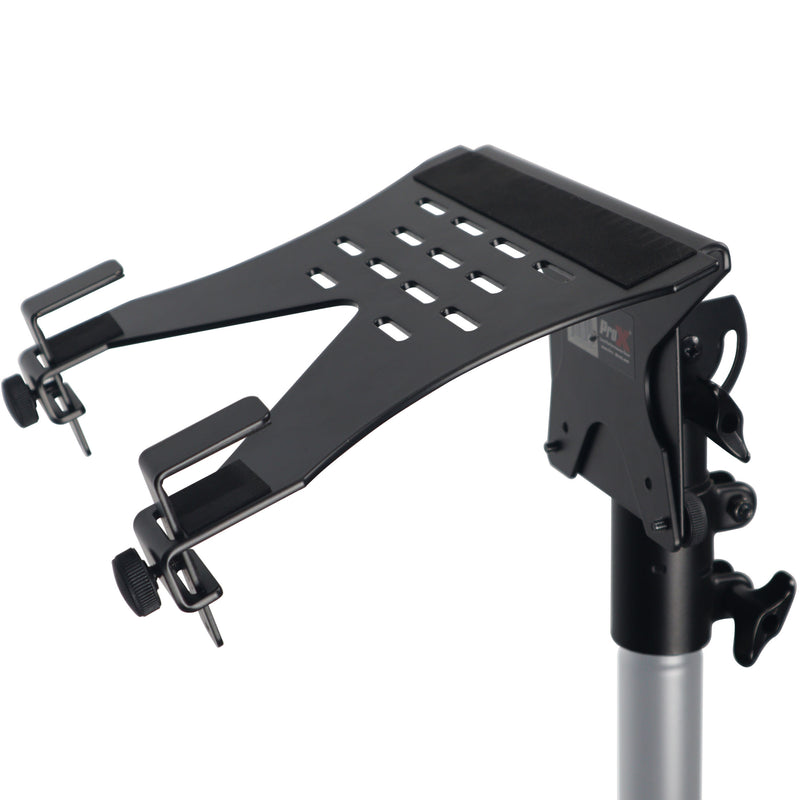 ProX X-LTF01WH Laptop Shelf Monitor VESA Arm bracket Mount fits on Speaker Stand (Black)