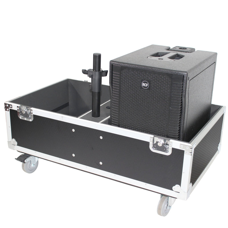 ProX X-RCF-EVOX8J8X2W ATA Style Flight-Road Case For RCF EVOX 8 J8 JMIX8 Speaker Array System Fits Two Speakers and Subs
