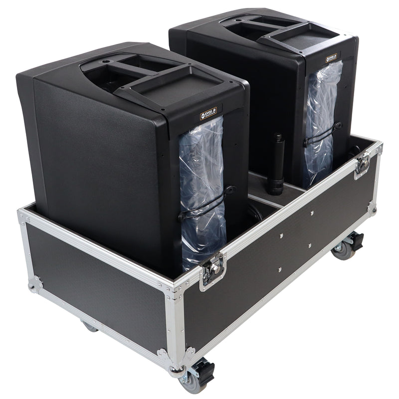 ProX X-RCF-EVOX8J8X2W ATA Style Flight-Road Case For RCF EVOX 8 J8 JMIX8 Speaker Array System Fits Two Speakers and Subs