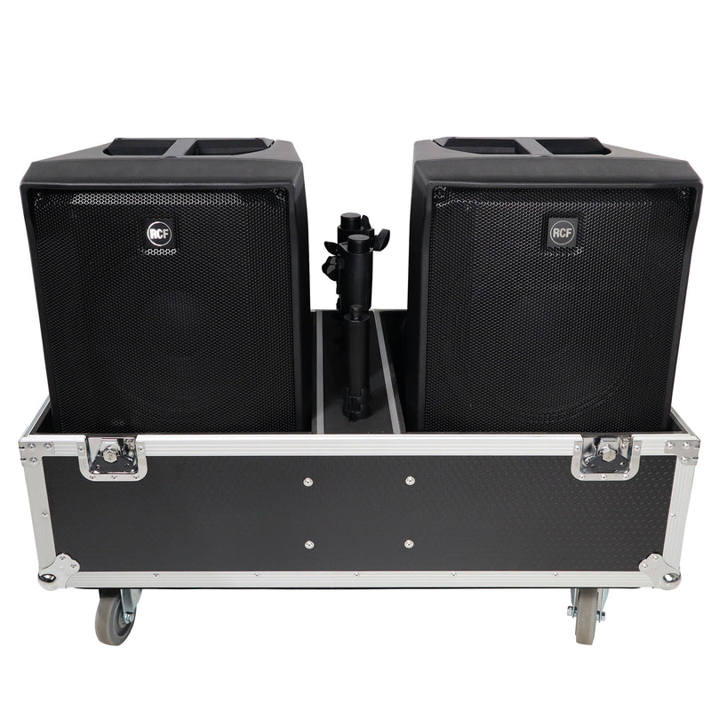 ProX X-RCF-EVOX8J8X2W ATA Style Flight-Road Case For RCF EVOX 8 J8 JMIX8 Speaker Array System Fits Two Speakers and Subs