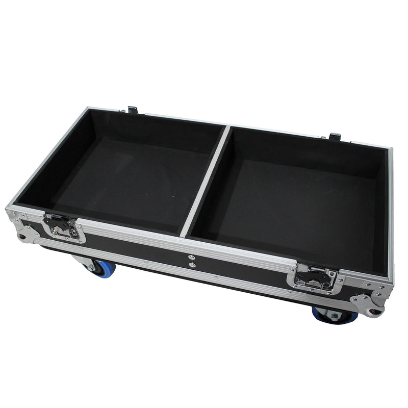 ProX X-RCF-NX15SMAX2W Stage Monitor Flight Case for 2 RCF NX 15-SMA w/4 Inch Casters