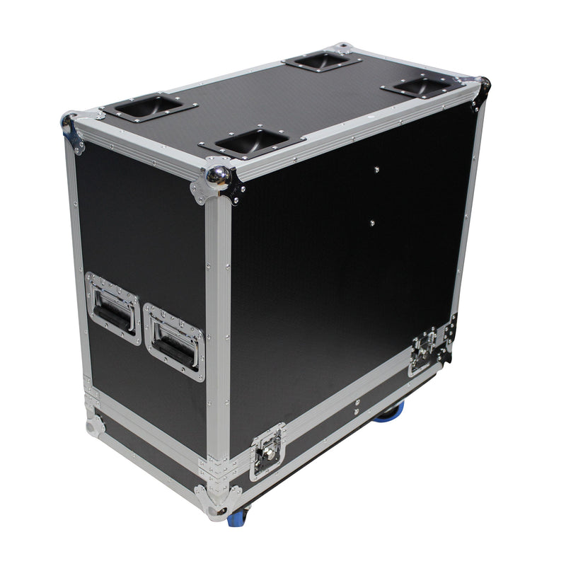 ProX X-RCF-ST15SMA-X2W Flight Case for Two RCF ST 15-SMA Stage Monitors w/4 Inch Casters