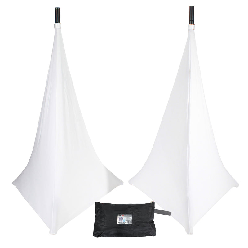 ProX X-SP3SC-WX2 Two-Pack Three Side Speaker Stand Cover Scrim (White)
