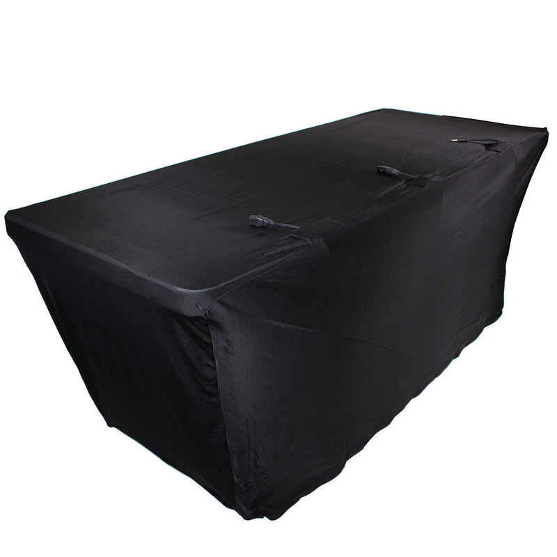ProX X-ST6BL 6 Ft. Open Back Spandex Table Cover Scrim (Black)