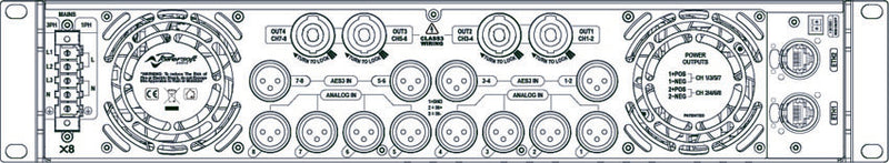 Powersoft X8D-D Eight Channel Amplifier Platform - Red One Music