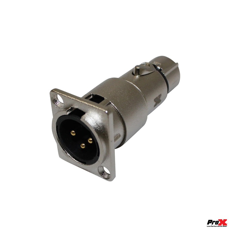 ProX XC-3MDF XLR Male To Female Adapter For Panel Mount