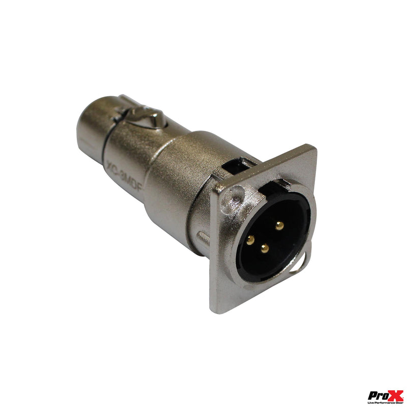 ProX XC-3MDF XLR Male To Female Adapter For Panel Mount