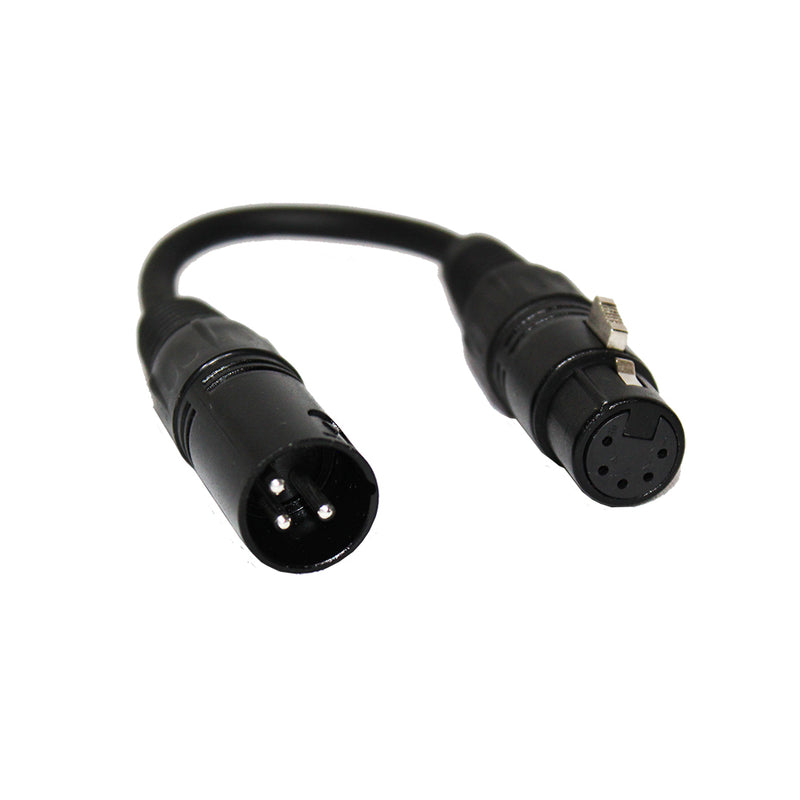 lightmaXX DMX Adapter Cable XLR 5F/3M 5 polel female / 3 pole male 10cm