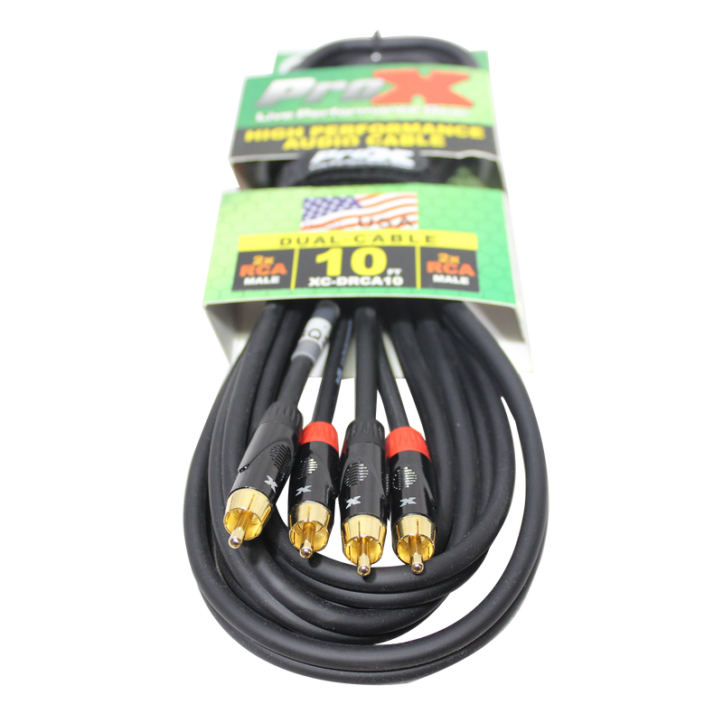 ProX XC-DRCA10 10 Ft. Dual RCA-M to Dual RCA-M High Performance Audio Cable