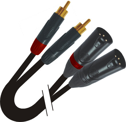 ProX XC-DRXM03 3 pi. Câble audio asymétrique double RCA-M vers double XLR3-M haute performance