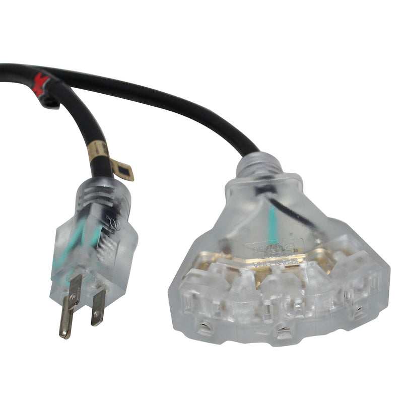 ProX XC-P143-10 120VAC NEMA 15 Male to 3 Socket Female Power-Extension Cord 14 AWG - 10ft