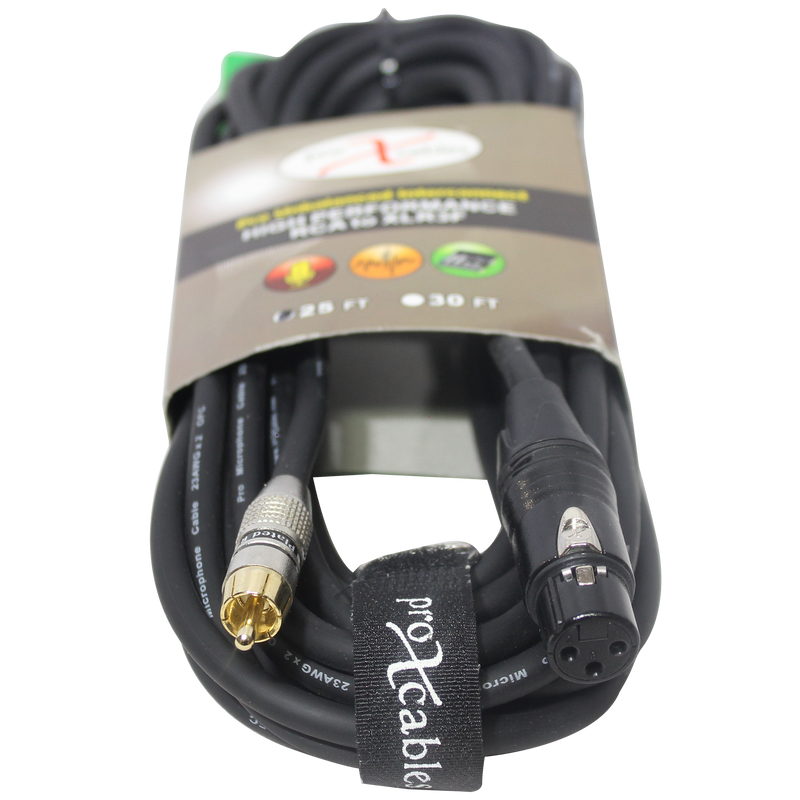 ProX XC-RXF25 25 Ft. Unbalanced RCA to XLR3-F High Performance Audio Cable