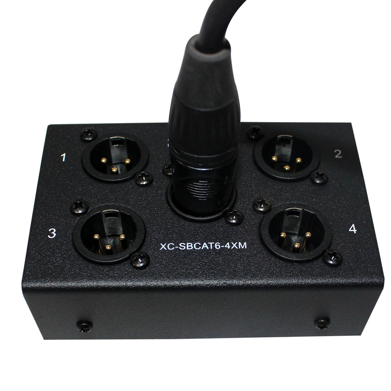 ProX XC-SBCAT6-4XM 4 Channel XLR-M CAT6 Audio/DMX Portable Snake Box