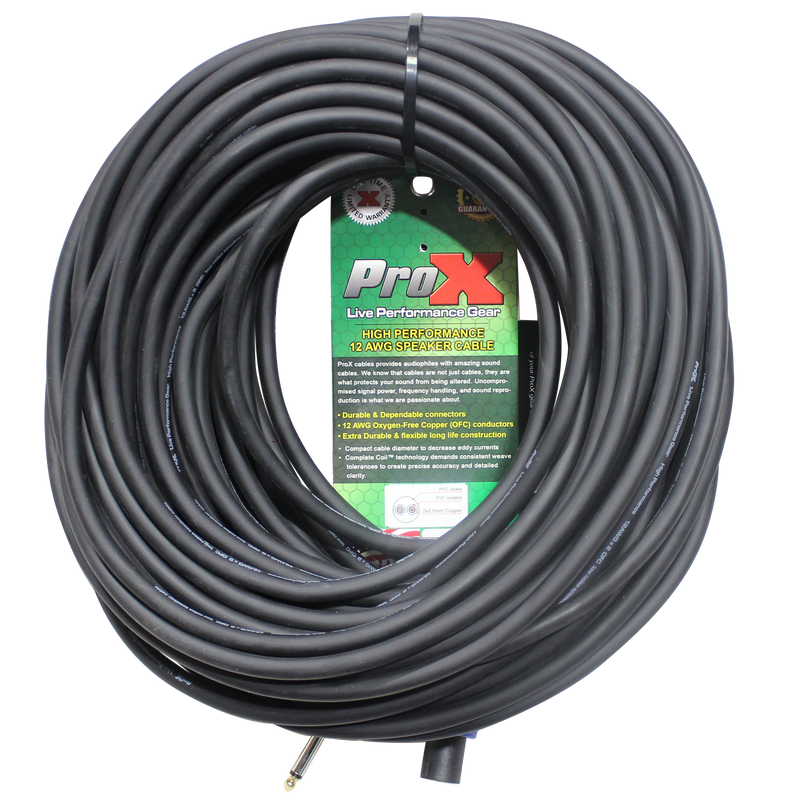 ProX XC-SQ100 100ft. SpeakOn to 1/4" TS-M High Performance Speaker Cable 12AWG