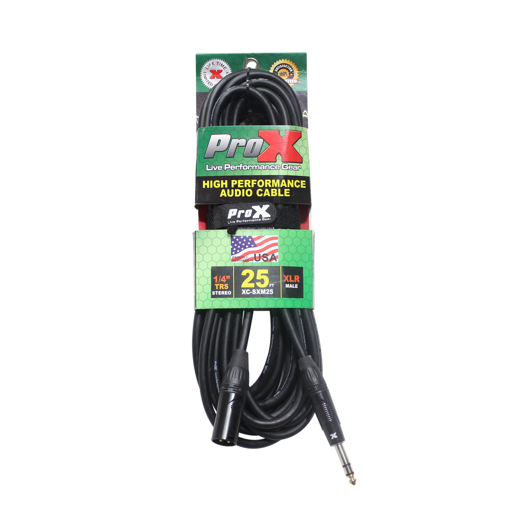 ProX XC-RXM25 25 Foot RCA to XLR Male Cable - Free Shipping!