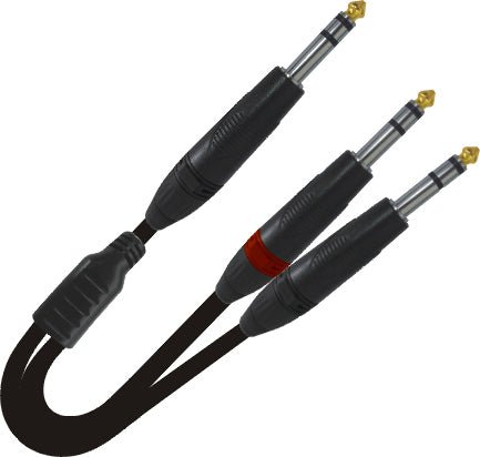 ProX XC-SYS03 1/4" TRS-M to Dual 1/4" TRS-M High Performance Audio Cable - 3 Ft.