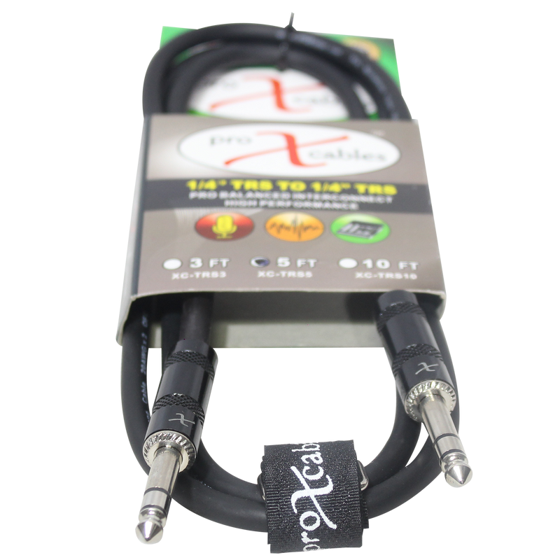 ProX XC-TRS05 5 Ft. Balanced 1/4" TRS-M to TRS-M High Performance Audio Cable