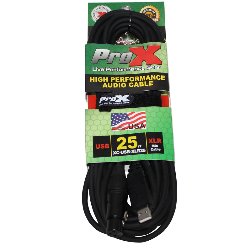 ProX XC-USB-XLR25 25ft. XLR-F to USB High Performance Audio Cable