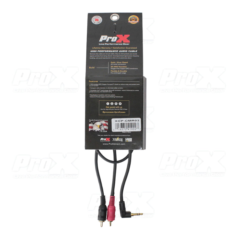 Câble audio ProX XCP-CMR03 1/8" (3,5 mm) Mini TRS vers double RCA-M - 3 pi.