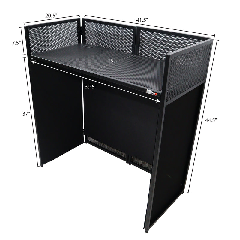 ProX XF-VISTABLMK2 Vista DJ Booth Facade Table Station - Black