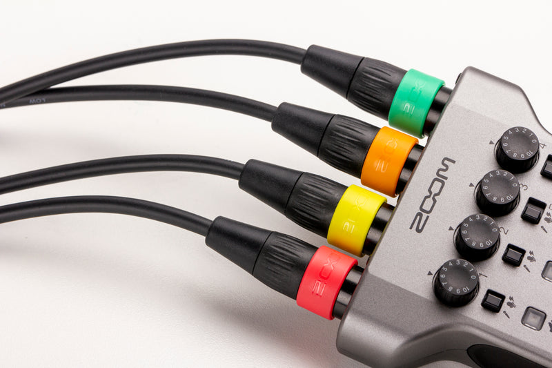 Câbles de microphone Zoom XLR-4C/CP XLR avec anneaux d'identification couleur