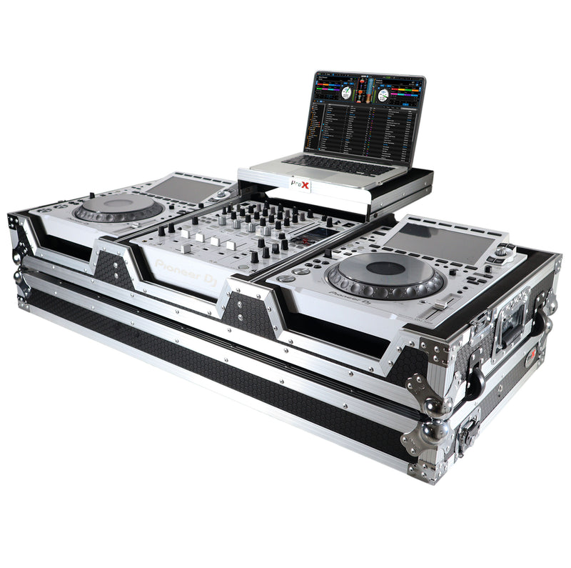 ProX XS-CDM3000WLT Flight Case DJ Coffin for Pioneer Mixer DJM-900NXS2 and 2 CDJ-3000 W-Wheels and Laptop Shelf
