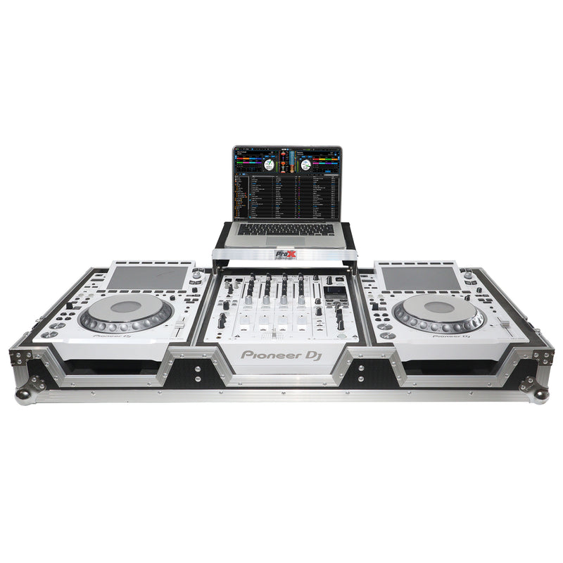 Prox XS-CDM3000wlt Flight Case DJ Coffin For Pioneer Mixer DJM-900NXS2 et 2 CDJ-3000 W-Wheels et Shelf d'ordinateur portable