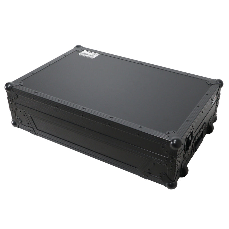 ProX XS-XDJRX3WLTBL Flight Case for Pioneer XDJ-RX3 RX2 Case w/ Sliding Laptop Shelf and Wheels - Black on Black