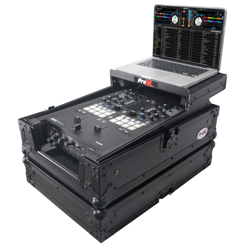 ProX XS-M11LTBL Fits Pioneer DJM S11/Rane 70/72 MK2 w/Laptop Shelf (Black on Black)