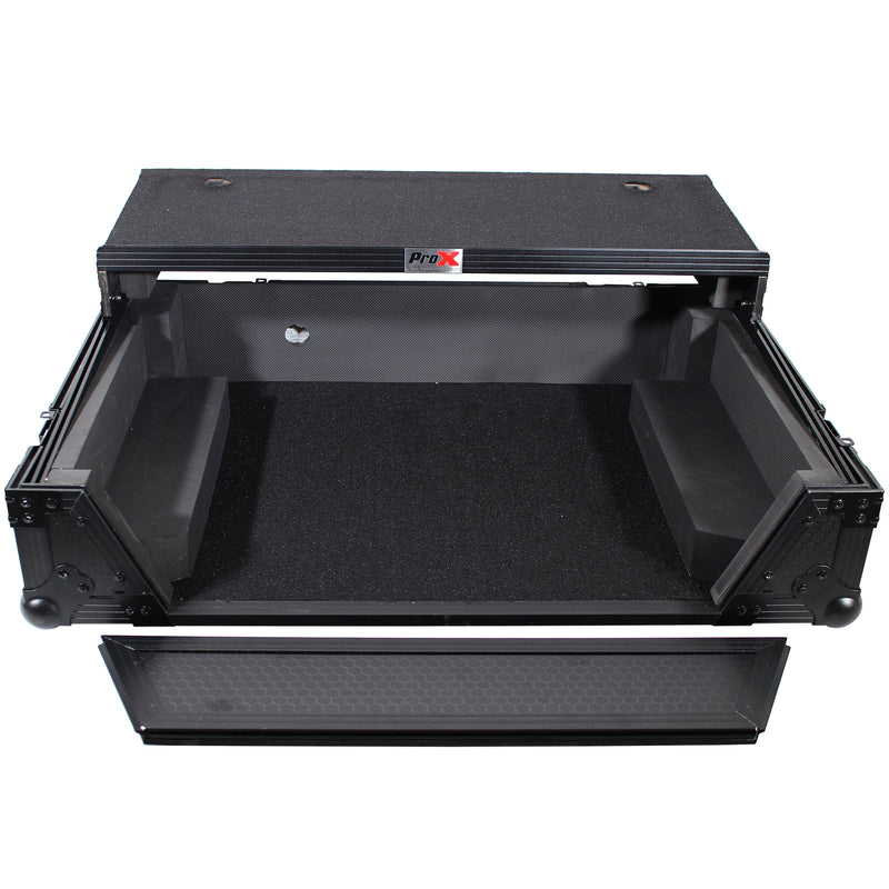 ProX XS-PRIME2 LTBL ATA Flight Case For Denon PRIME 2 DJ Controller w/Laptop Shelf 1U Rack Space (Black)