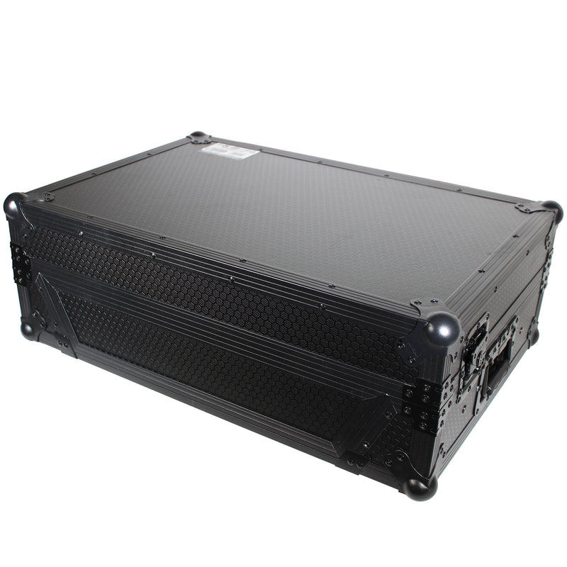 ProX XS-PRIME2 LTBL ATA Flight Case pour contrôleur DJ Denon PRIME 2 avec étagère pour ordinateur portable, espace rack 1U (noir)