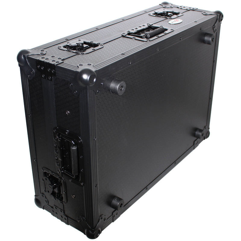 ProX XS-PRIME2 LTBL ATA Flight Case pour contrôleur DJ Denon PRIME 2 avec étagère pour ordinateur portable, espace rack 1U (noir)