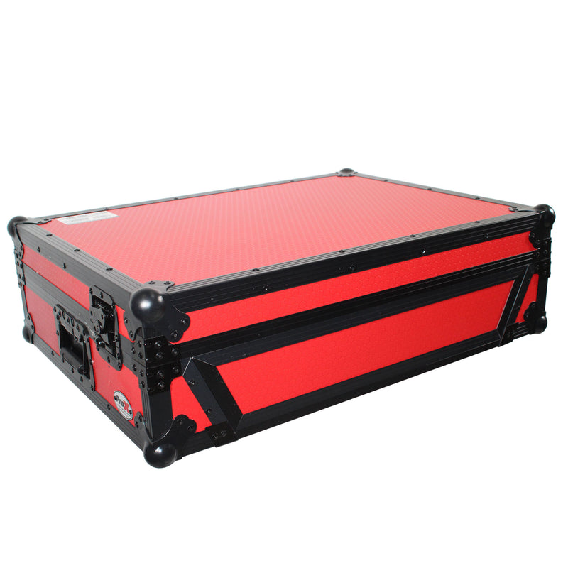 ProX XS-PRIME4 WRB Flight Case for Denon Prime 4 Standalone DJ System w/Wheels (Black on Red)