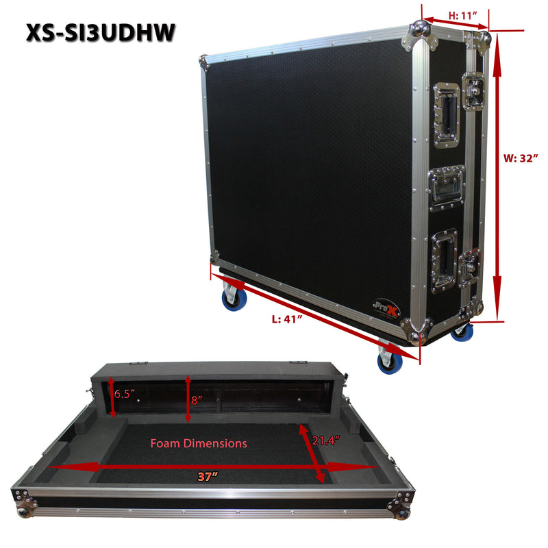 Prox XS-SI3UDHW s'adapte à Soundcraft SI Performateur 3 et Expression 3 Console de mixeur Case de console w / baisse et roues