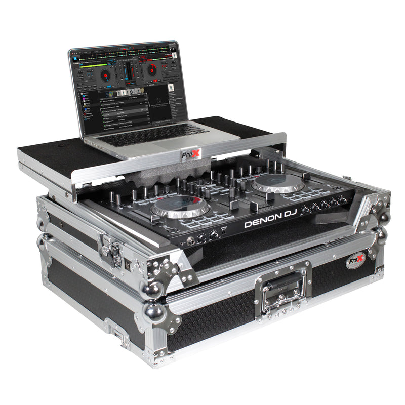ProX XS-UXLTMK2 Universal Flight Case for Small to Medium Size DJ Controllers W/Sliding Laptop Shelf