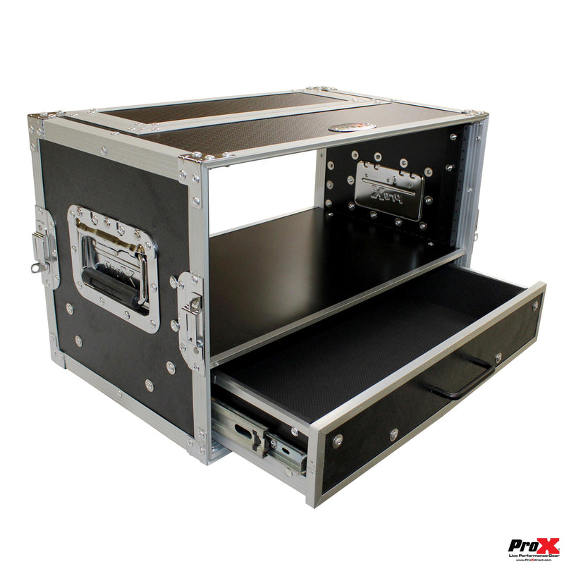 ProX XS-WM4U2DR Flight Case ATA Style Rack 12 In. Deep 4U W/2U Drawer