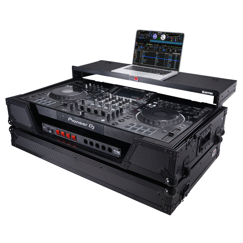 ProX XS-XDJXZWLTBL ATA Flight Case For XDJ-XZ DDJ-SZ2 DJ Controller w/Laptop Shelf 1U Rack Space and Wheels (Black)