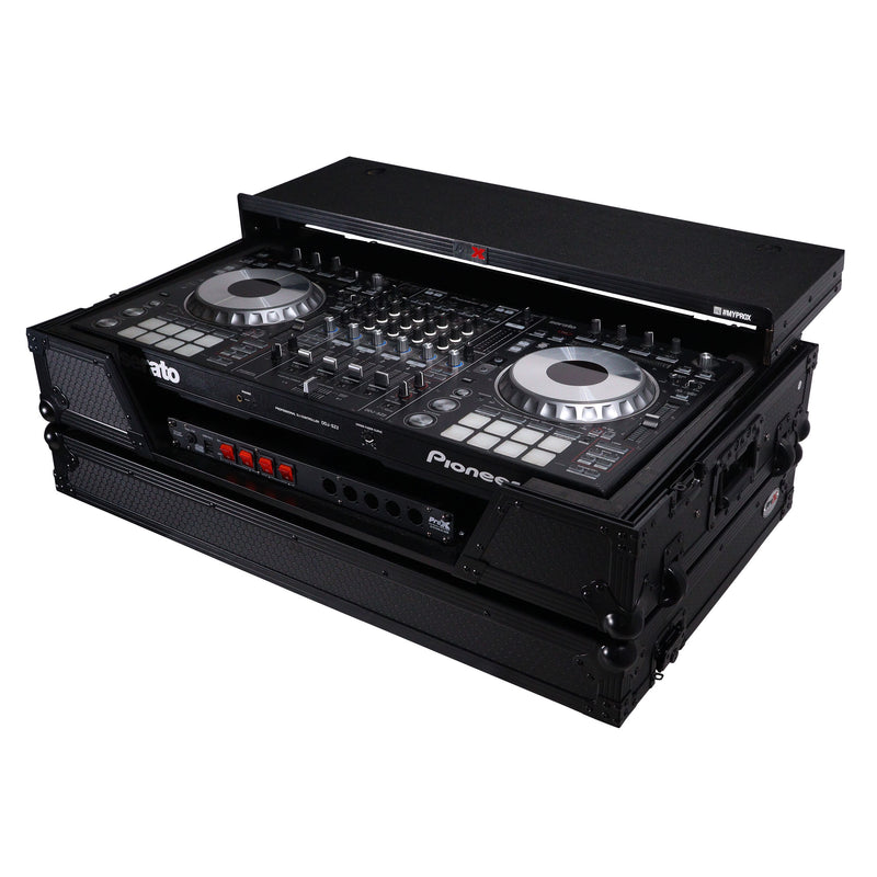 ProX XS-XDJXZWLTBL ATA Flight Case pour contrôleur DJ XDJ-XZ DDJ-SZ2 avec étagère pour ordinateur portable, espace rack 1U et roues (noir)