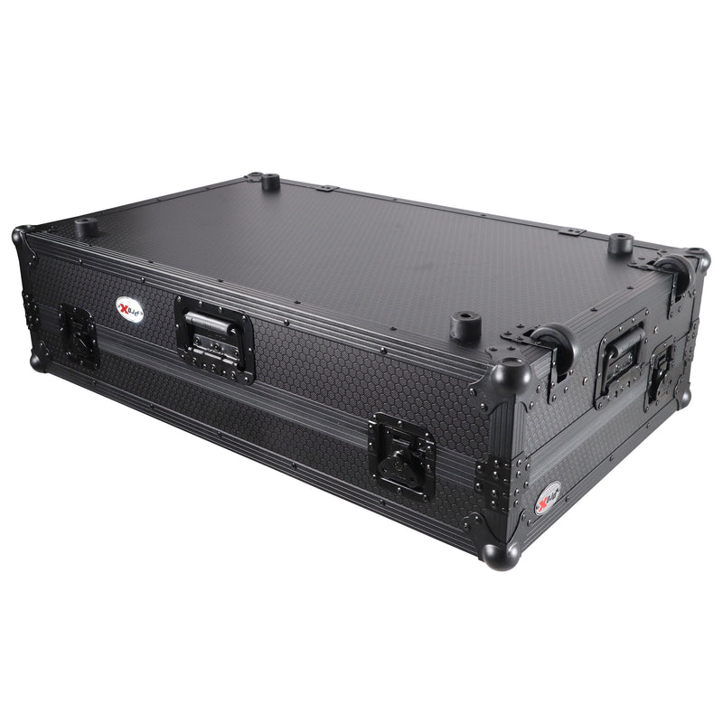 ProX XS-XDJXZWLTBL ATA Flight Case pour contrôleur DJ XDJ-XZ DDJ-SZ2 avec étagère pour ordinateur portable, espace rack 1U et roues (noir)