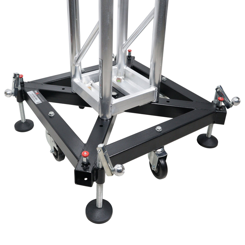 ProX XT-GSBMK3 Universal Vertical Tower Truss Ground Support Base on Wheels w/Leveling Jacks for F34, F44 and 12" Bolt truss